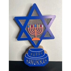 LED Light Up Star of David Menorah Happy Hanukkah Tabletop Decor